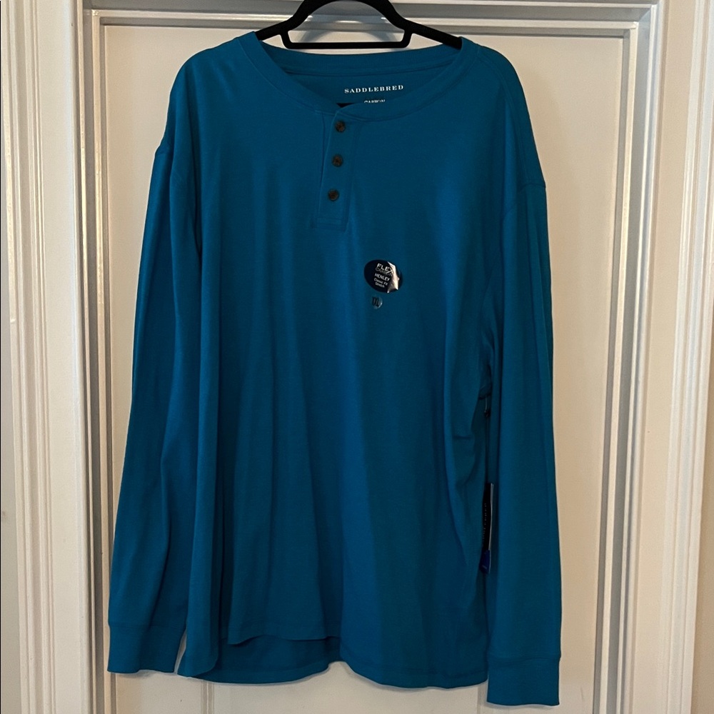 Nautica Men's Teal Long Sleeve Henley